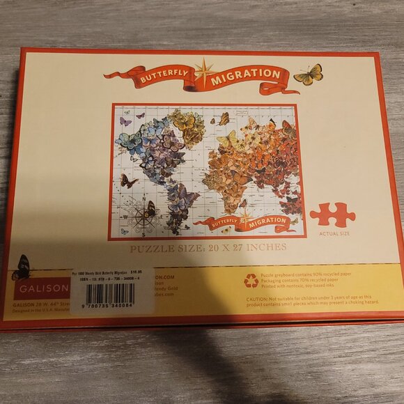 Global Butterfly Migration 1000 Piece Puzzle - Picture 2 of 2